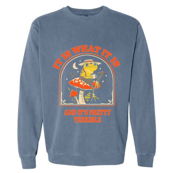 It Is What It Is And ItS Pretty Terrible Funny Design Garment-Dyed Sweatshirt