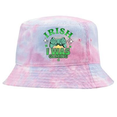 Irish I Was Gaming Funny St Patricks Day Gamer Tie-Dyed Bucket Hat