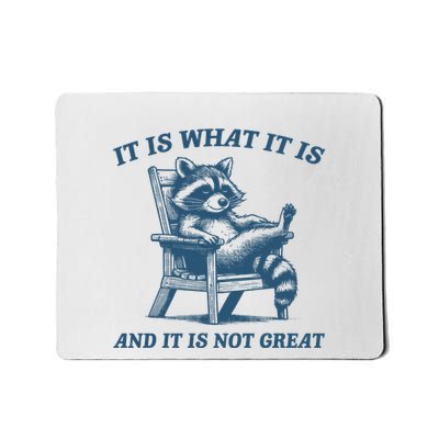 It Is What It Is And It Is Not Great Racoon Meme Mousepad