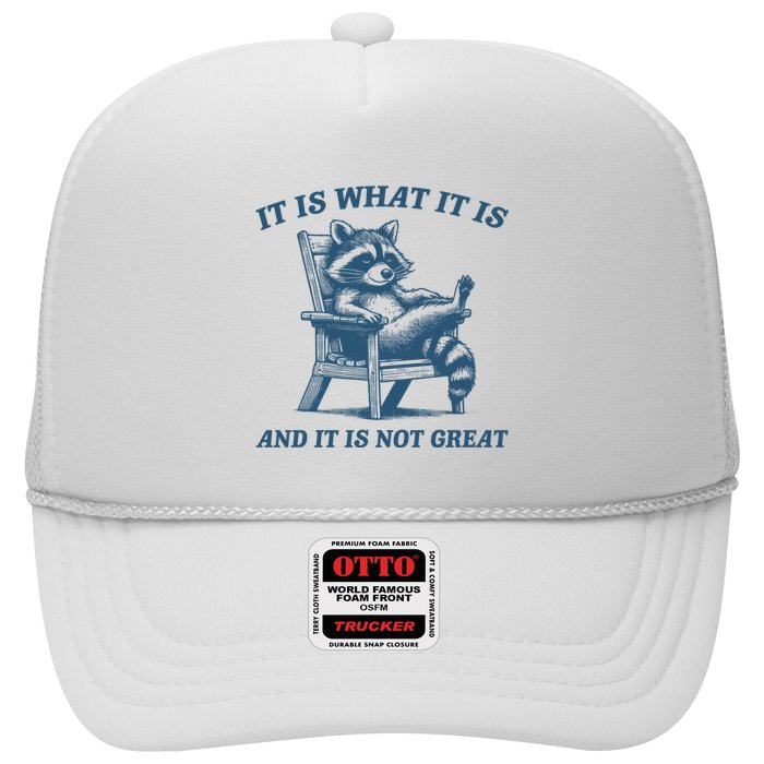 It Is What It Is And It Is Not Great Racoon Meme Trucker Hat