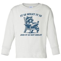 It Is What It Is And It Is Not Great Racoon Meme Toddler Long Sleeve Shirt