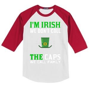 I'm Irish We Don't Call Caps We Call Family Kids Colorblock Raglan Jersey