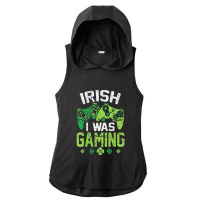 Irish I Was Gaming Funny St Patricks Day Gamer Gift Ladies PosiCharge Tri-Blend Wicking Draft Hoodie Tank