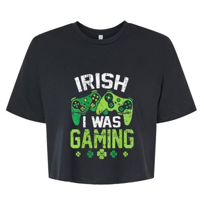 Irish I Was Gaming Funny St Patricks Day Gamer Gift Bella+Canvas Jersey Crop Tee