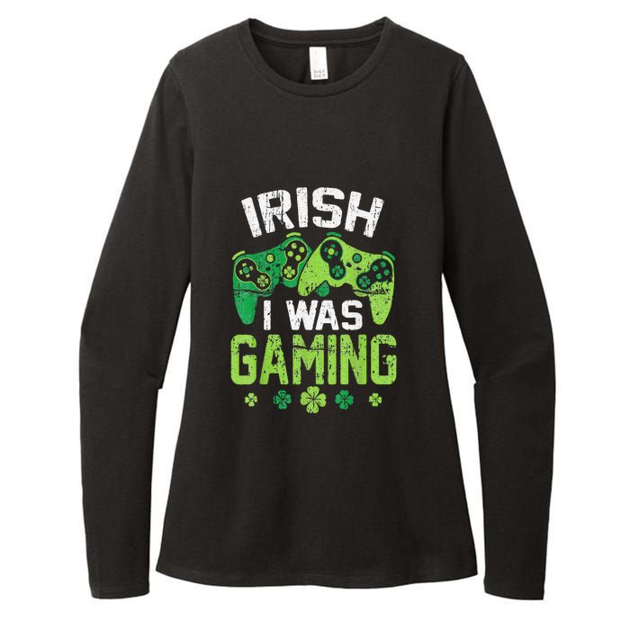 Irish I Was Gaming Funny St Patricks Day Gamer Gift Womens CVC Long Sleeve Shirt