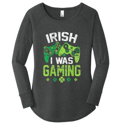 Irish I Was Gaming Funny St Patricks Day Gamer Gift Women's Perfect Tri Tunic Long Sleeve Shirt