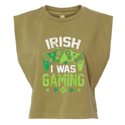 Irish I Was Gaming Funny St Patricks Day Gamer Gift Garment-Dyed Women's Muscle Tee