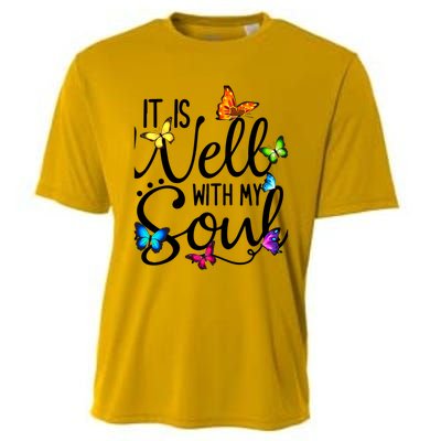 It Is Well With My Soul Christian Hymn Cute Gift Butterfly Art Funny Gift Cooling Performance Crew T-Shirt