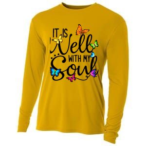 It Is Well With My Soul Christian Hymn Cute Gift Butterfly Art Funny Gift Cooling Performance Long Sleeve Crew