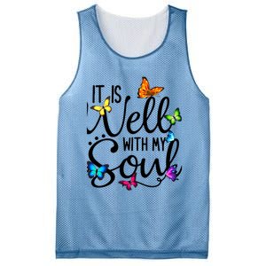 It Is Well With My Soul Christian Hymn Cute Gift Butterfly Art Funny Gift Mesh Reversible Basketball Jersey Tank