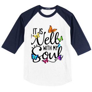 It Is Well With My Soul Christian Hymn Cute Gift Butterfly Art Funny Gift Baseball Sleeve Shirt