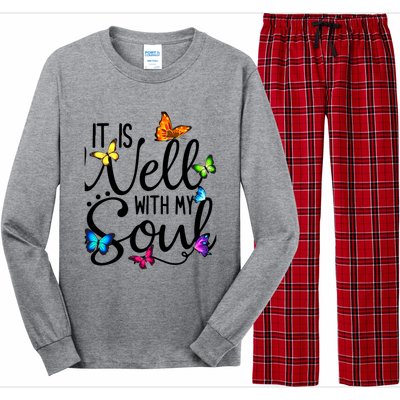 It Is Well With My Soul Christian Hymn Cute Gift Butterfly Art Funny Gift Long Sleeve Pajama Set