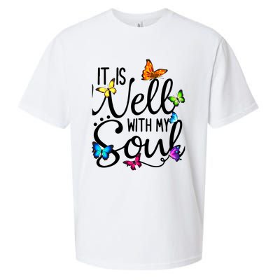 It Is Well With My Soul Christian Hymn Cute Gift Butterfly Art Funny Gift Sueded Cloud Jersey T-Shirt