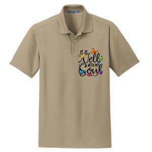 It Is Well With My Soul Christian Hymn Cute Gift Butterfly Art Funny Gift Dry Zone Grid Polo