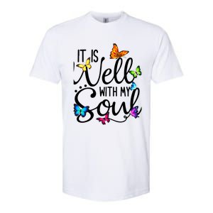 It Is Well With My Soul Christian Hymn Cute Gift Butterfly Art Funny Gift Softstyle CVC T-Shirt