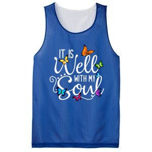 It Is Well With My Soul Christian Hymn Cute Gift Butterfly Art Gift Mesh Reversible Basketball Jersey Tank