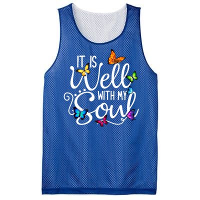 It Is Well With My Soul Christian Hymn Cute Gift Butterfly Art Gift Mesh Reversible Basketball Jersey Tank