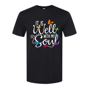 It Is Well With My Soul Christian Hymn Cute Gift Butterfly Art Gift Softstyle CVC T-Shirt