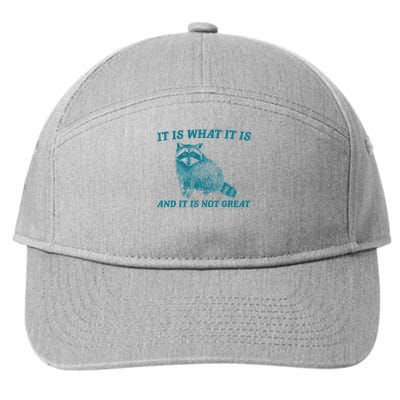 It Is What It Is And It Is Not Great Raccoon 7-Panel Snapback Hat