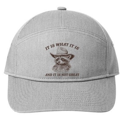 It Is What It Is And It Is Not Great Raccoon 7-Panel Snapback Hat