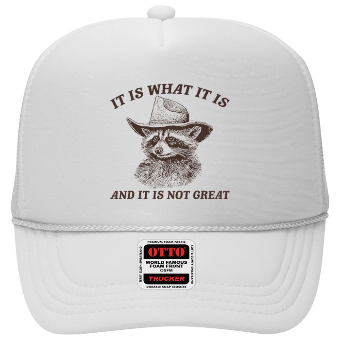 It Is What It Is And It Is Not Great Raccoon Trucker Hat