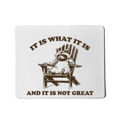 It Is What It Is And It Is Not Great Funny Raccoon Mousepad