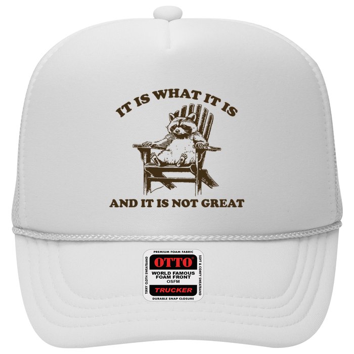 It Is What It Is And It Is Not Great Funny Raccoon Trucker Hat