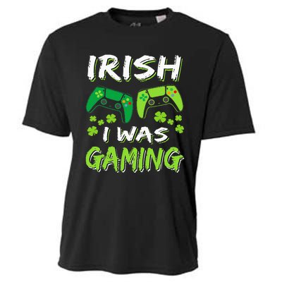 Irish I Was Gaming Funny St Patricks Day Gamer Cooling Performance Crew T-Shirt