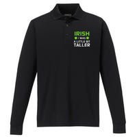 Irish I Was A Little Bit Taller Performance Long Sleeve Polo