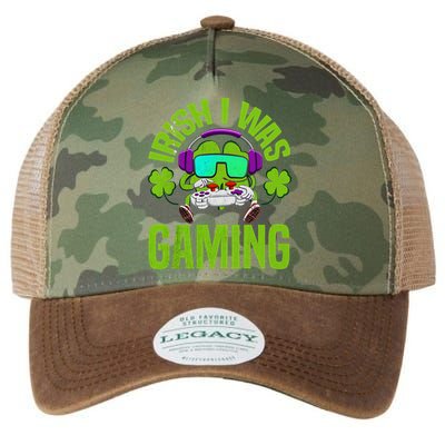 Irish I Was Gaming St Patricks Day Gamer Shamrock Legacy Tie Dye Trucker Hat