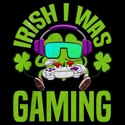 Irish I Was Gaming St Patricks Day Gamer Shamrock T-Shirt