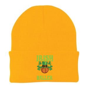 Irish I Was A Baller Basketball Player St Patrick's Day Cute Gift Knit Cap Winter Beanie