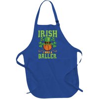 Irish I Was A Baller Basketball Player St Patrick's Day Cute Gift Full-Length Apron With Pockets