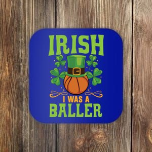 Irish I Was A Baller Basketball Player St Patrick's Day Cute Gift Coaster