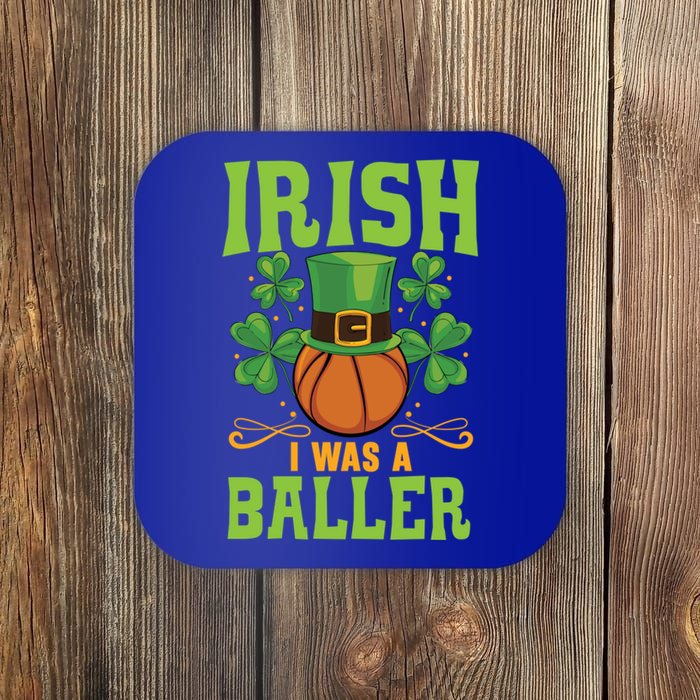 Irish I Was A Baller Basketball Player St Patrick's Day Cute Gift Coaster