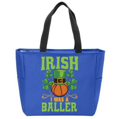 Irish I Was A Baller Basketball Player St Patrick's Day Cute Gift Zip Tote Bag