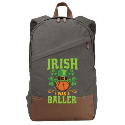 Irish I Was A Baller Basketball Player St Patrick's Day Cute Gift Cotton Canvas Backpack