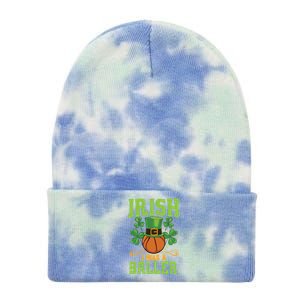 Irish I Was A Baller Basketball Player St Patrick's Day Cute Gift Tie Dye 12in Knit Beanie