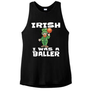 Irish I Wish I Was A Baller Funny St Patricks Day Basketball Great Gift Ladies PosiCharge Tri-Blend Wicking Tank