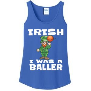 Irish I Wish I Was A Baller Funny St Patricks Day Basketball Great Gift Ladies Essential Tank