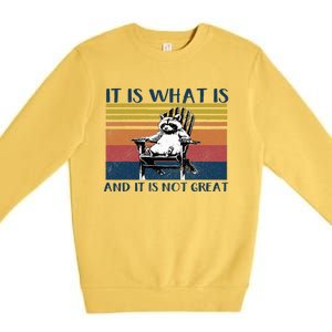 It Is What It Is And It Is Not Great Raccoon Premium Crewneck Sweatshirt