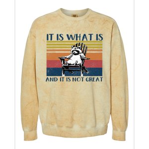 It Is What It Is And It Is Not Great Raccoon Colorblast Crewneck Sweatshirt