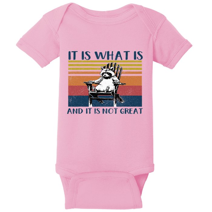 It Is What It Is And It Is Not Great Raccoon Baby Bodysuit