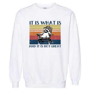 It Is What It Is And It Is Not Great Raccoon Garment-Dyed Sweatshirt