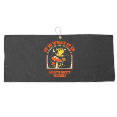 It Is What It Is And ItS Pretty Terrible Large Microfiber Waffle Golf Towel