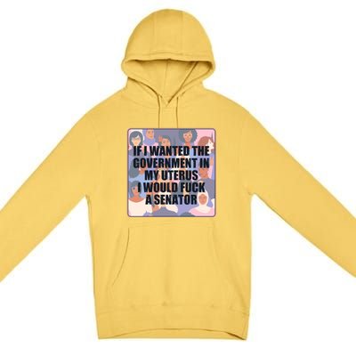 If I Wanted The Government In My Uterus I Would Fuck A Senator Premium Pullover Hoodie