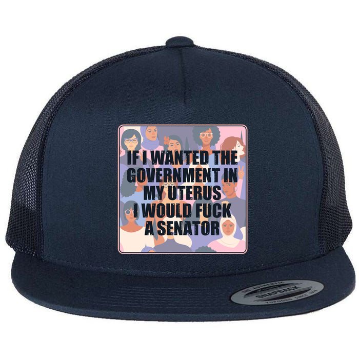 If I Wanted The Government In My Uterus I Would Fuck A Senator Flat Bill Trucker Hat