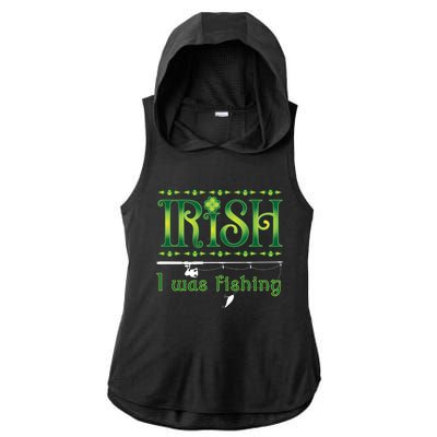 Irish I Was Fishing Shamrock Gift Ladies PosiCharge Tri-Blend Wicking Draft Hoodie Tank