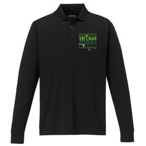 Irish I Was Fishing Shamrock Gift Performance Long Sleeve Polo