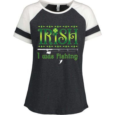 Irish I Was Fishing Shamrock Gift Enza Ladies Jersey Colorblock Tee